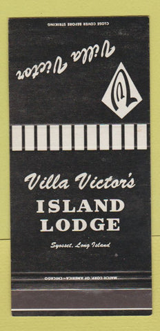 Matchbook Cover - Villa Victor's Island Lodge Syosset LI NY SAMPLE 30 Strike