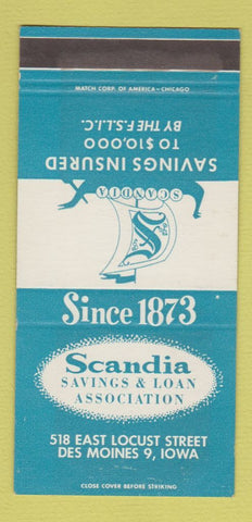 Matchbook Cover - Scandia Savings Loan Des Moines IA SAMPLE 30 Strike
