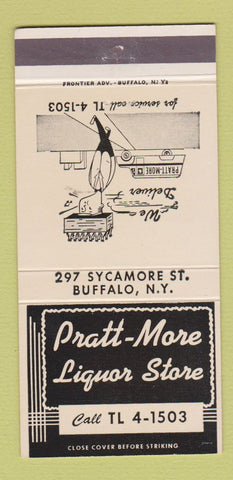 Matchbook Cover - Pratt More Liquor Store Buffalo NY 30 Strike