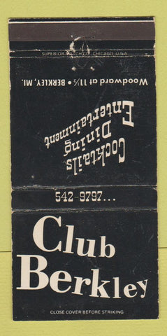 Matchbook Cover - Club Berkley MI WEAR 30 Strike