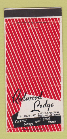 Matchbook Cover - Redwood Lodge Tucson AZ 30 Strike
