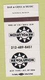 Matchbook Cover - Revolution Bar Grill New York City 30 Strike