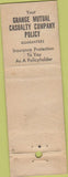 Matchbook Cover - Cgrange Mutual Insurance Columbus OH WEAR
