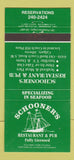 Matchbook Cover - Schooner's Restaurant Pub Calgary AB 30 Strike