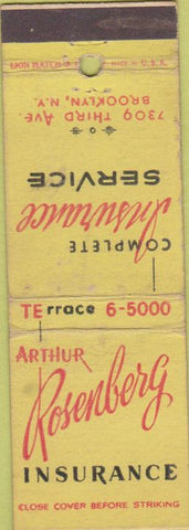 Matchbook Cover - Rosenberg Insurance Brooklyn NY WEAR