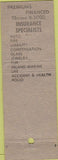 Matchbook Cover - Rosenberg Insurance Brooklyn NY WEAR