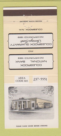 Matchbook Cover - Colebrook National Bank NH 30 Strike