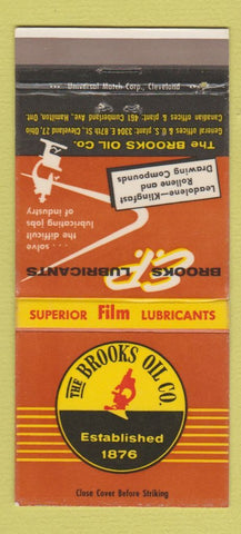 Matchbook Cover - Brooks Oil Company Lubricants Cleveland OH 30 Strike