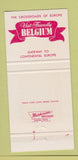 Matchbook Cover - Belgian Tourist Bureau Brussels 30 Strike
