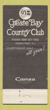 Matchbook Cover - Greate Bay Country Club Somers Point NJ 30 Strike