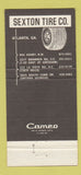 Matchbook Cover - Sexton Tire Company Atlanta GA 30 Strike
