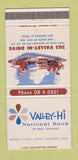 Matchbook Cover - Valley Hi National Bank San Antonio TX 30 Strike