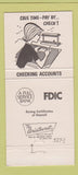 Matchbook Cover - First National Bank Deerwood MN 30 Strike