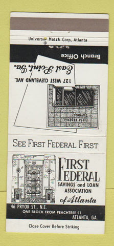 Matchbook Cover - First Federal Savings and Loan Atlanta GA 30 Strike