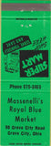 Matchbook Cover - Massenelli's Royal Blue Market Grove City OR green