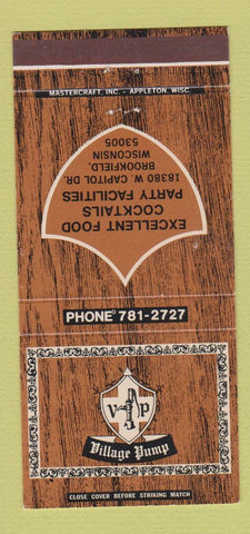 Matchbook Cover - Village Pump Restaurant Brookfield WI 30 Strike