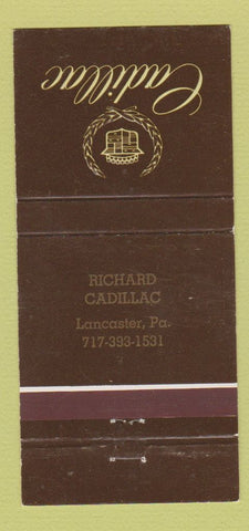 Matchbook Cover - Richard Cadillac Lancaster PA 30 Strike