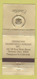 Matchbook Cover - Chesrown Oldsmobile Cadillac Newark OH 30 Strike