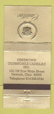 Matchbook Cover - Chesrown Oldsmobile Cadillac Newark OH 30 Strike