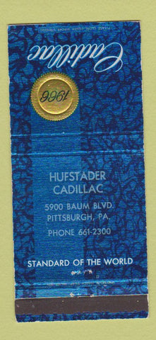 Matchbook Cover - 1966 Cadillac Hufstader Pittsburgh PA WEAR 30 Strike