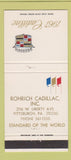 Matchbook Cover - 1967 Cadillac Rohrich Pittsburgh PA 30 Strike