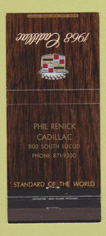 Matchbook Cover - 1968 Cadillac Phil Renick Cleveland OH 30 Strike
