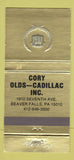 Matchbook Cover - Cory Oldsmobile Cadillac Beaver Falls PA 30 Strike
