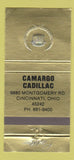 Matchbook Cover - Camargo Cadillac Cincinnati OH 30 Strike