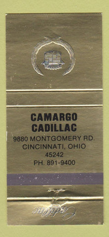 Matchbook Cover - Camargo Cadillac Cincinnati OH 30 Strike