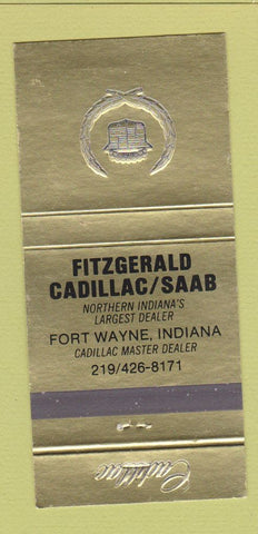 Matchbook Cover - Fitzgerald Cadillac Saab Fort Wayne IN 30 Strike