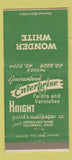 Matchbook Cover - Wonder White Knight Paint Wallpaper Columbus OH 30 Strike