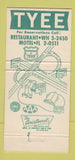 Matchbook Cover - Tyee Motor Inn Restaurant Olympia WA 30 Strike