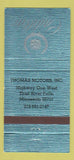 Matchbook Cover - Thomas Motors Cadillac Thief River Falls MN 30 Strike