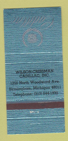 Matchbook Cover - Wilson Chissman Cadillac Birmingham MI 30 Strike