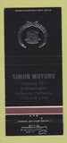 Matchbook Cover - Simon Motors Cadillac LaQuinta CA 30 Strike