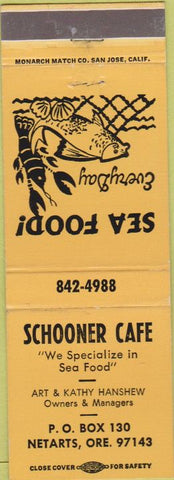 Matchbook Cover - Schooner Cafe Netarts OR