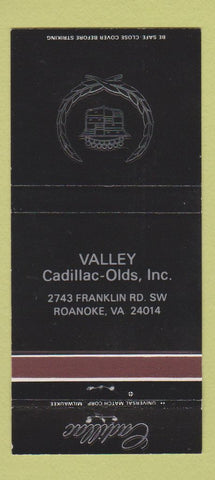 Matchbook Cover - Valley Cadillac Oldsmobile Roanoke VA 30 Strike