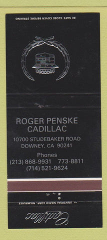 Matchbook Cover - Roger Penske Cadillac Downey CA 30 Strike