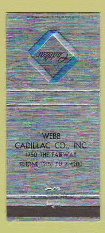 Matchbook Cover - Webb Cadillac  30 Strike
