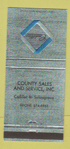 Matchbook Cover - Country Sales Cadillac Selinsgrove PA 30 Strike
