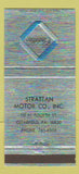 Matchbook Cover - Strattan Motors Cadillac Clearfield PA 30 Strike