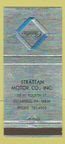 Matchbook Cover - Strattan Motors Cadillac Clearfield PA 30 Strike