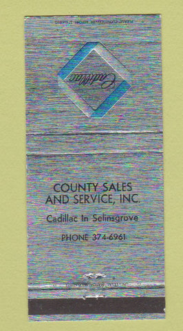 Matchbook Cover - Country Sales Cadillac Selinsgrove PA 30 Strike