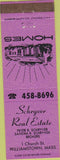 Matchbook Cover - Schryver Real Estate Williamstown MA purple