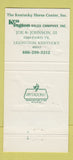 Matchbook Cover - Kenington Kentucky Horse Center racing Lexington KY 30 Strike