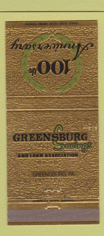 Matchbook Cover - Greensburg Savings and Loan PA 30 Strike