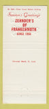 Matchbook Cover - Zehnder's Frankenmuth MI Christmas 30 Strike