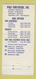 Matchbook Cover - Pike Industries fencing tennis courts Tilton NH 30 Strike