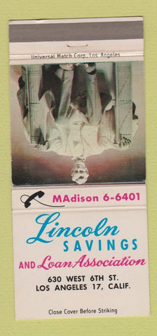 Matchbook Cover - Lincoln Savings and Loan Los Angeles CA 30 Strike