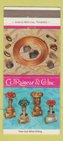 Matchbook Cover - CJ Rainear pipe valves fittings Philadelphia PA 30 Strike